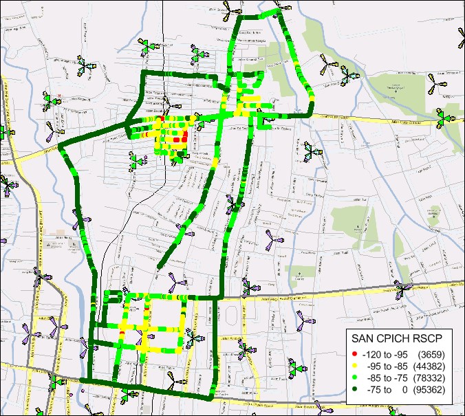 Figure 14. Measurement of Cluster Drive Test prior to RF band-pass filter implementation with a dedicated lock mode Figure 14. Measurement of Cluster Drive Test prior to RF band-pass filter implementation with a dedicated lock mode