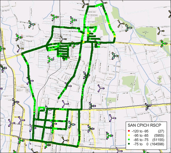 Figure 15. Measurement of Cluster Drive Test after the implementation of RF band-pass filter with a dedicated lock mode Figure 15. Measurement of Cluster Drive Test after the implementation of RF band-pass filter with a dedicated lock mode