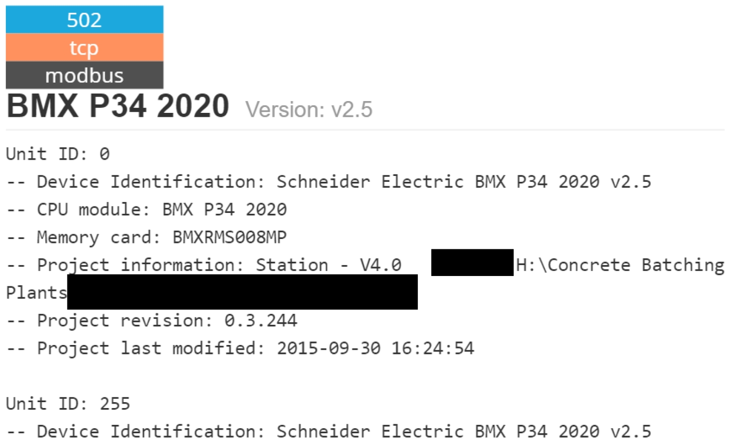 Figure 1 ? Concrete batching plant controller, courtesy Shodan.io Figure 1 ? Concrete batching plant controller, courtesy Shodan.io