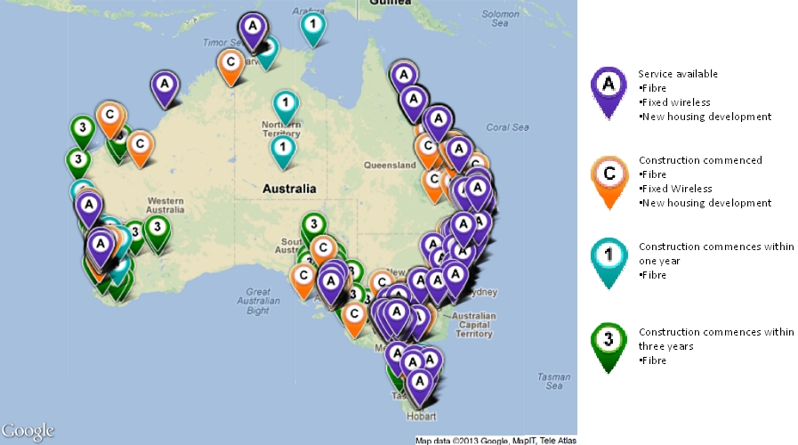 Figure 1 - NBN Three Year Rollout map 2012-15 ? courtesy NBN Co Figure 1 - NBN Three Year Rollout map 2012-15 ? courtesy NBN Co