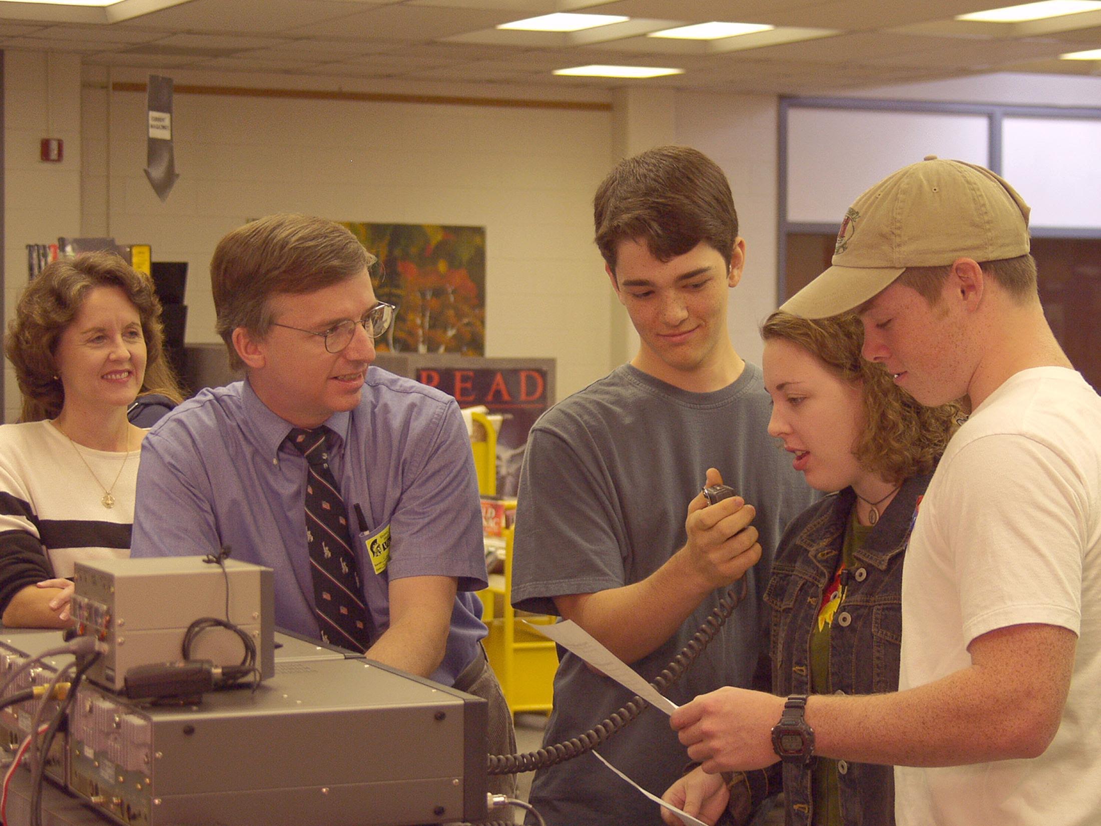 ?Students ask questions of the astronauts during a 10 minute pass of the International Space Station ?Students ask questions of the astronauts during a 10 minute pass of the International Space Station