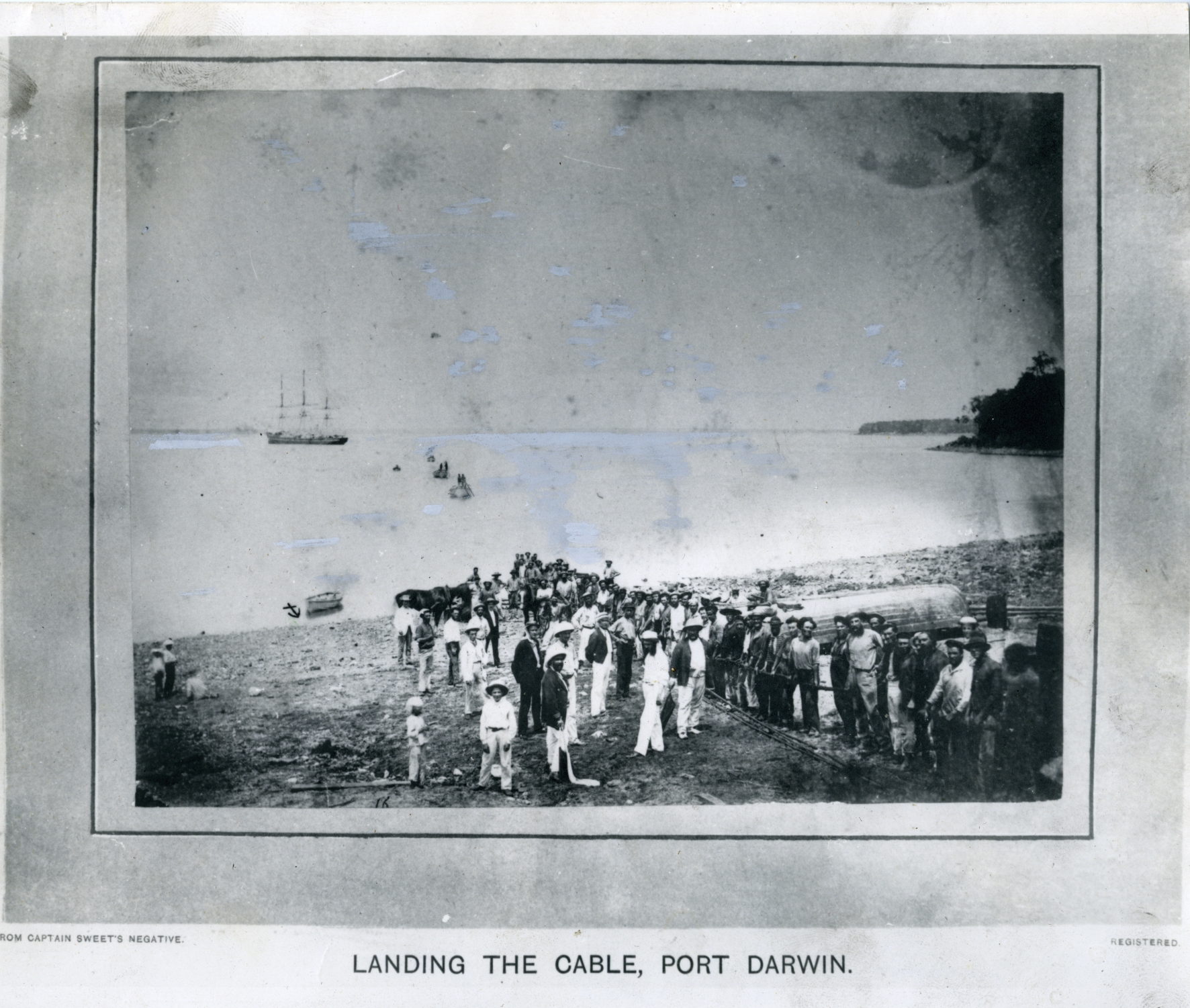 Landing the cable at Port Darwin