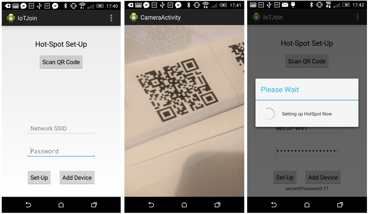 Hotspot setup using QR code scanning Hotspot setup using QR code scanning