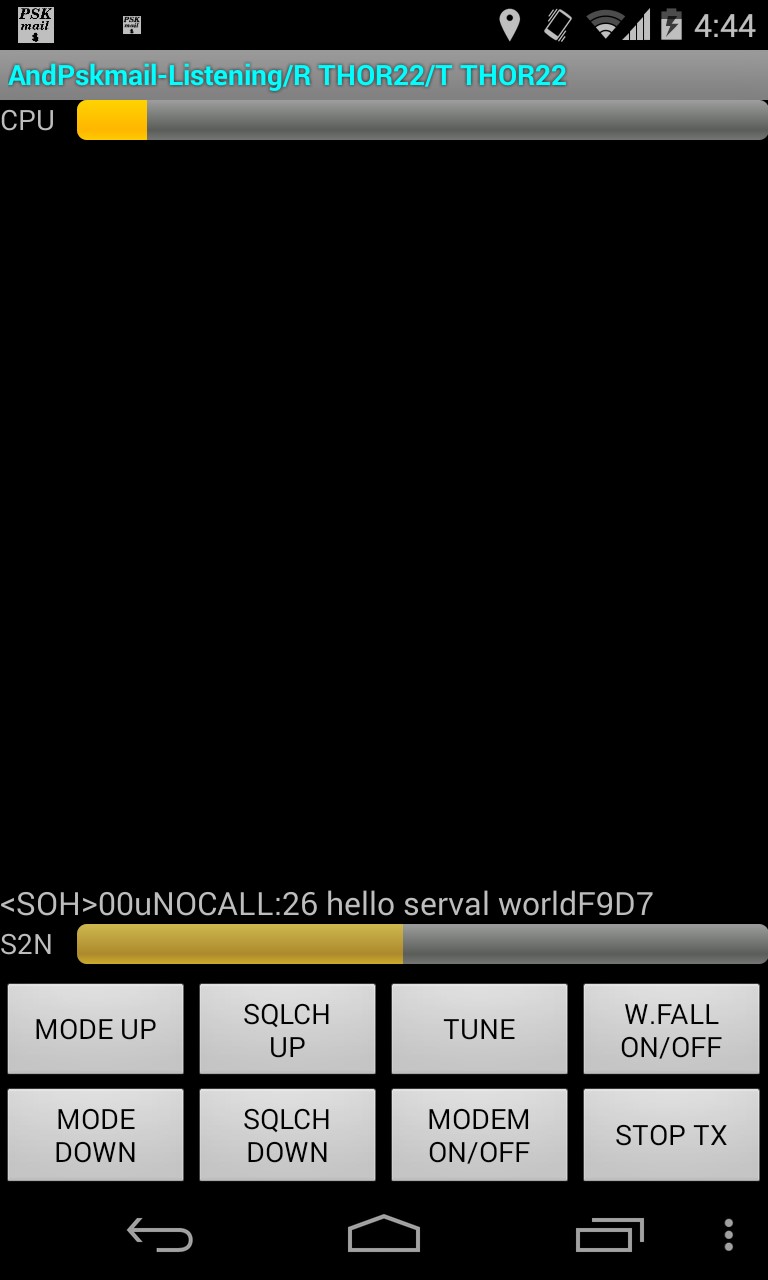 Figure 3 ? Android PSKMail program after receiving the test message.